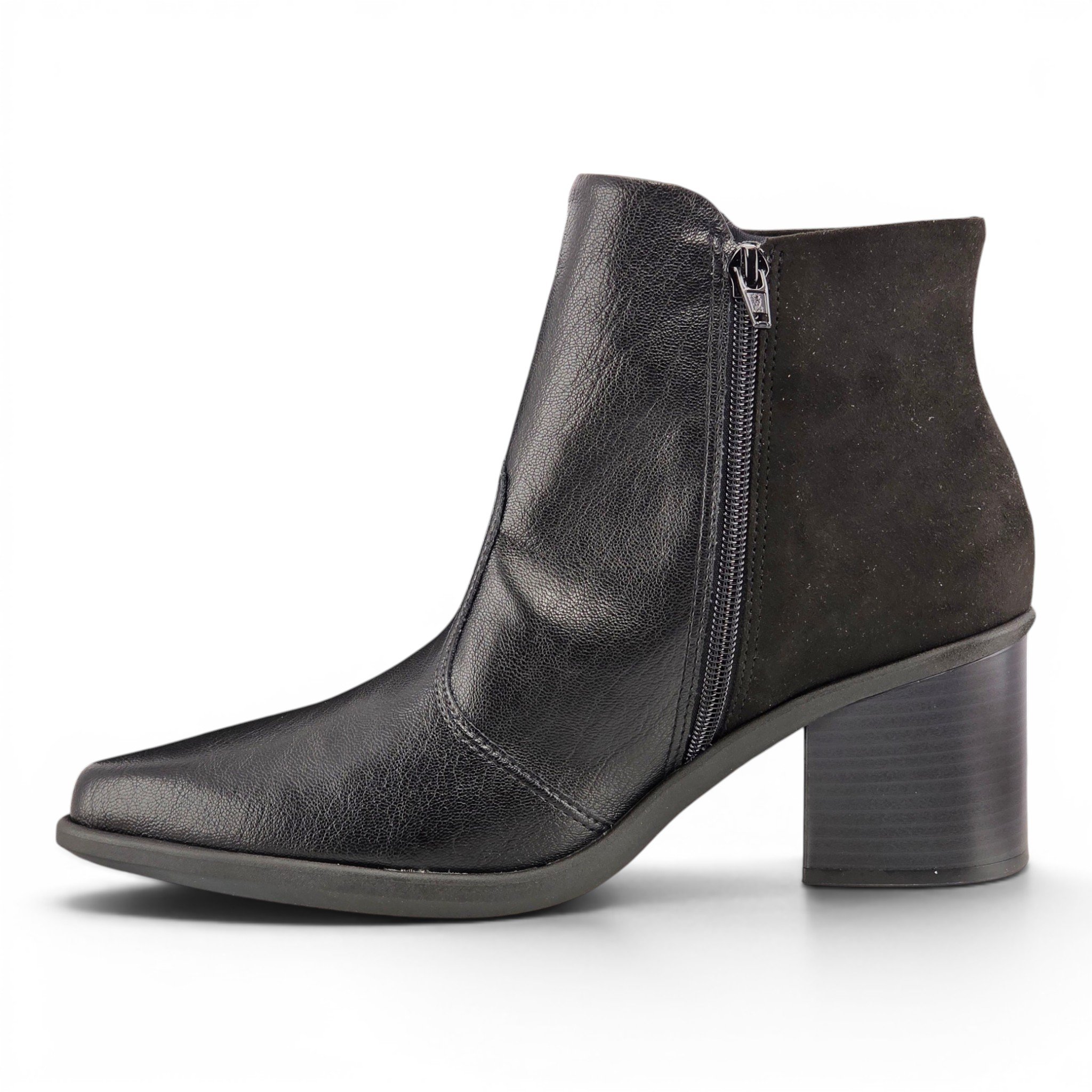 Bota Feminina Piccadilly Country Cano Curto Salto Bloco Recortes - 766012 Preto 3