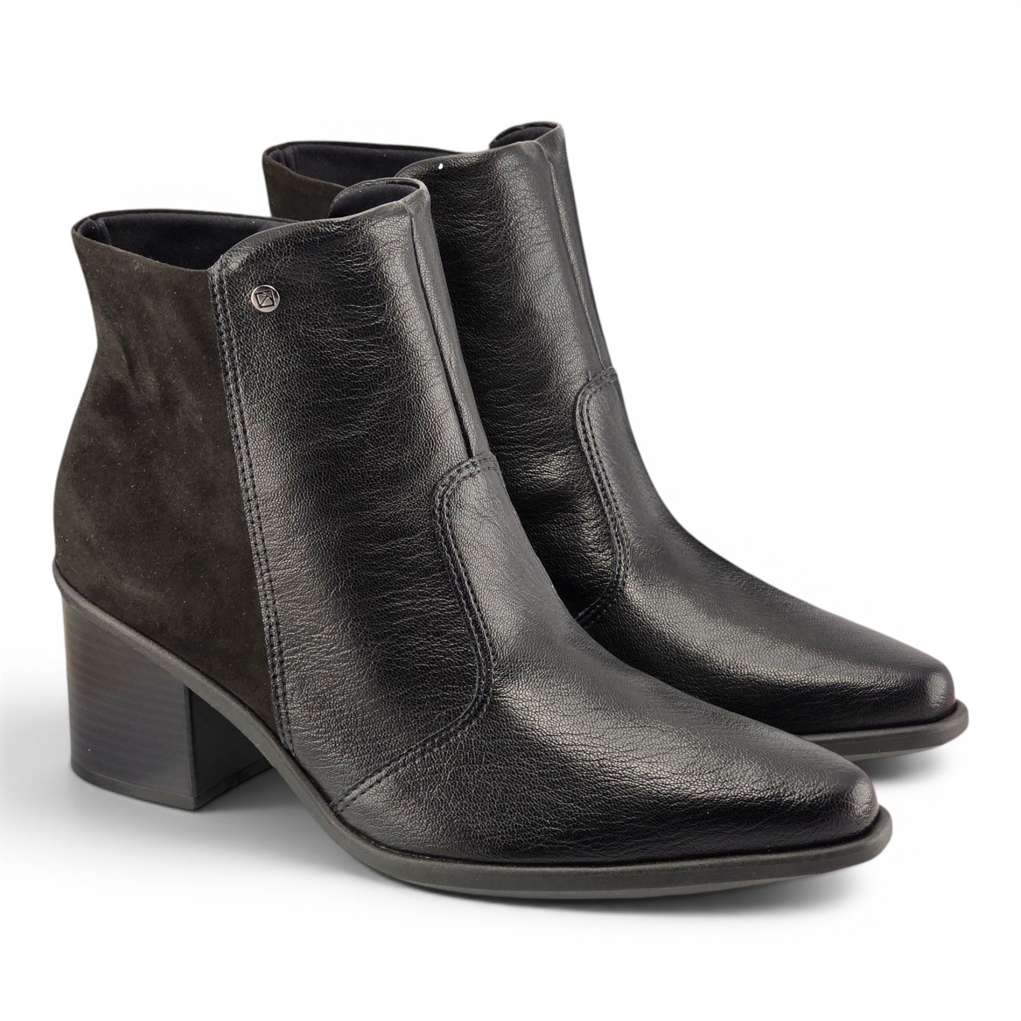 Bota Feminina Piccadilly Country Cano Curto Salto Bloco Recortes - 766012 Preto 6