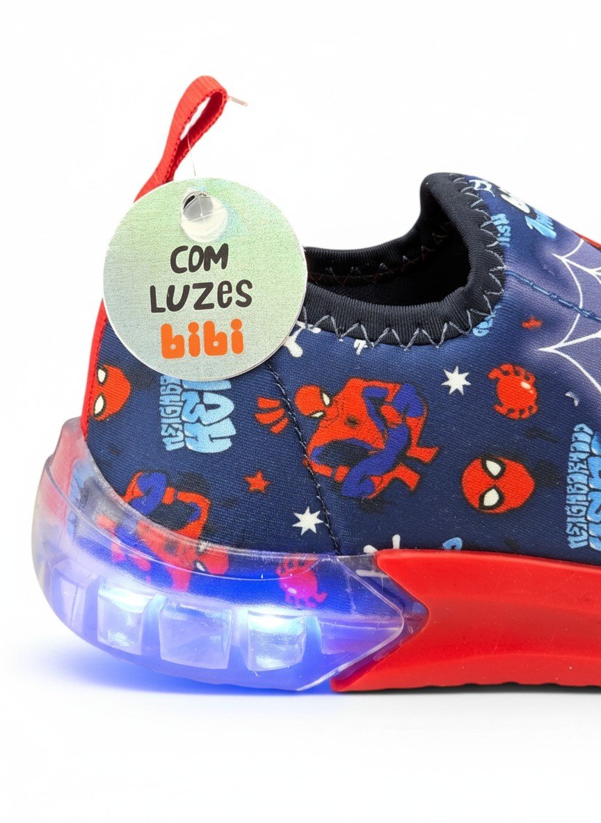 Tênis Infantil Menino Bibi Slip On Spider com Luzes Space - 1228183 Azul 2