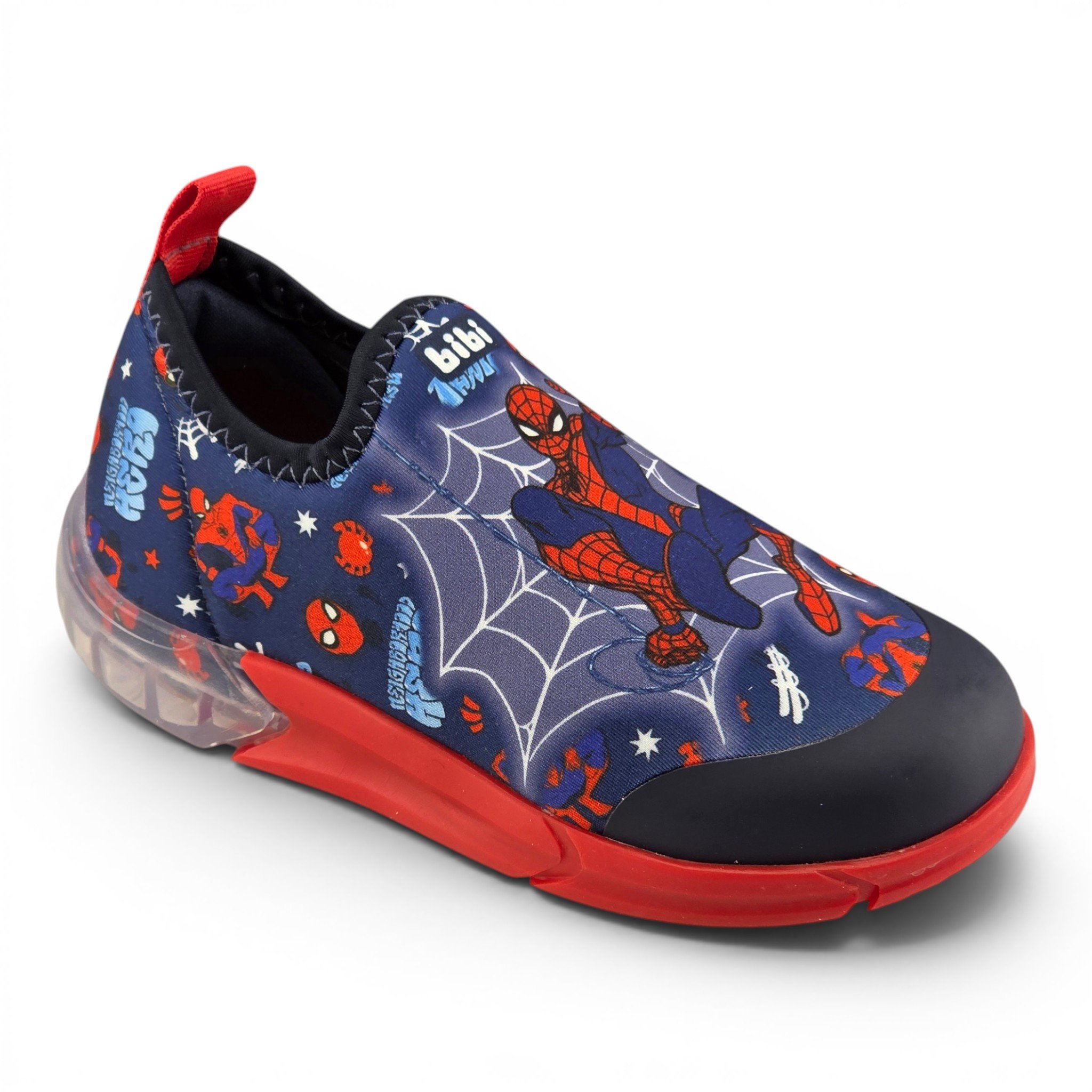Tênis Infantil Menino Bibi Slip On Spider com Luzes Space - 1228183 Azul 3