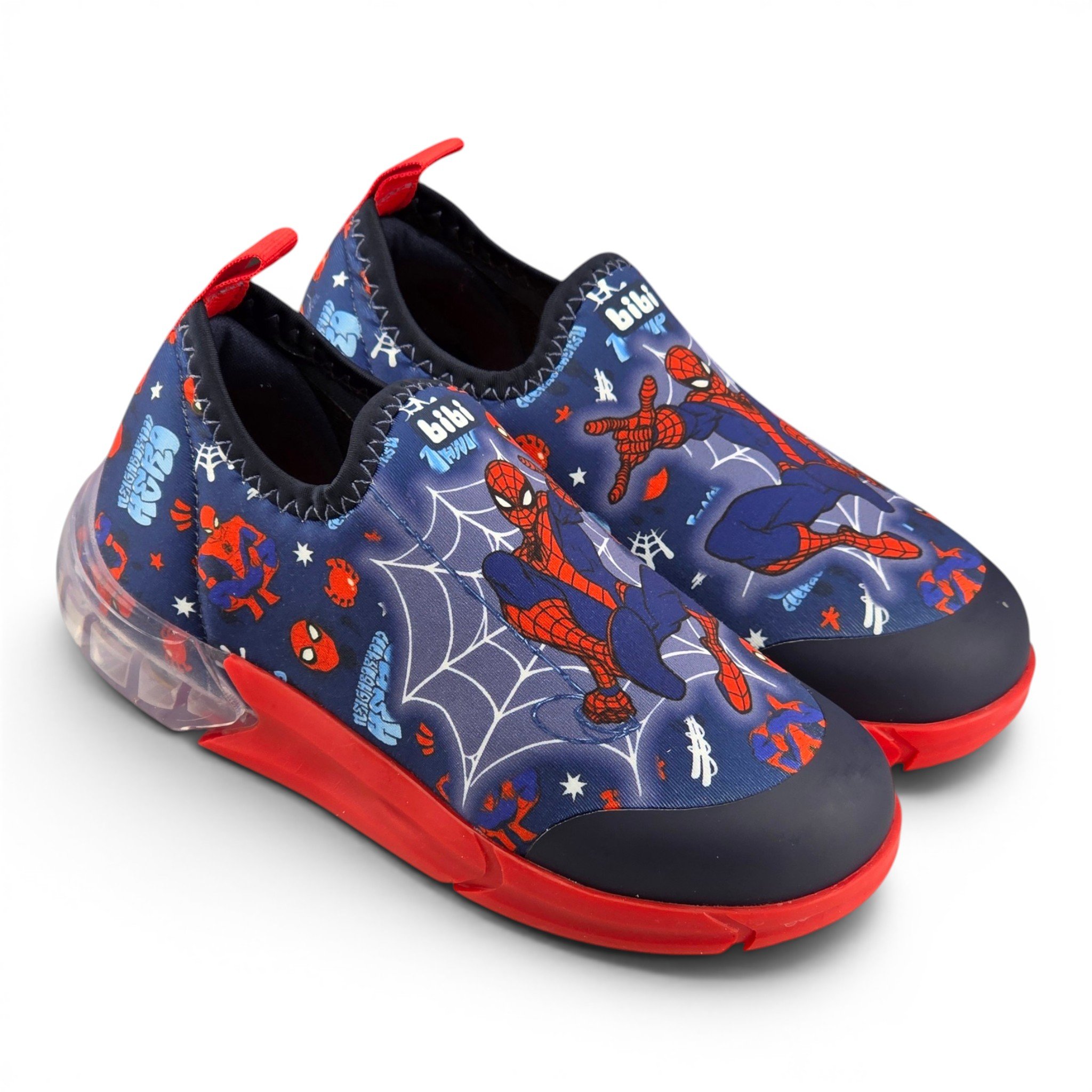 Tênis Infantil Menino Bibi Slip On Spider com Luzes Space - 1228183 Azul 4