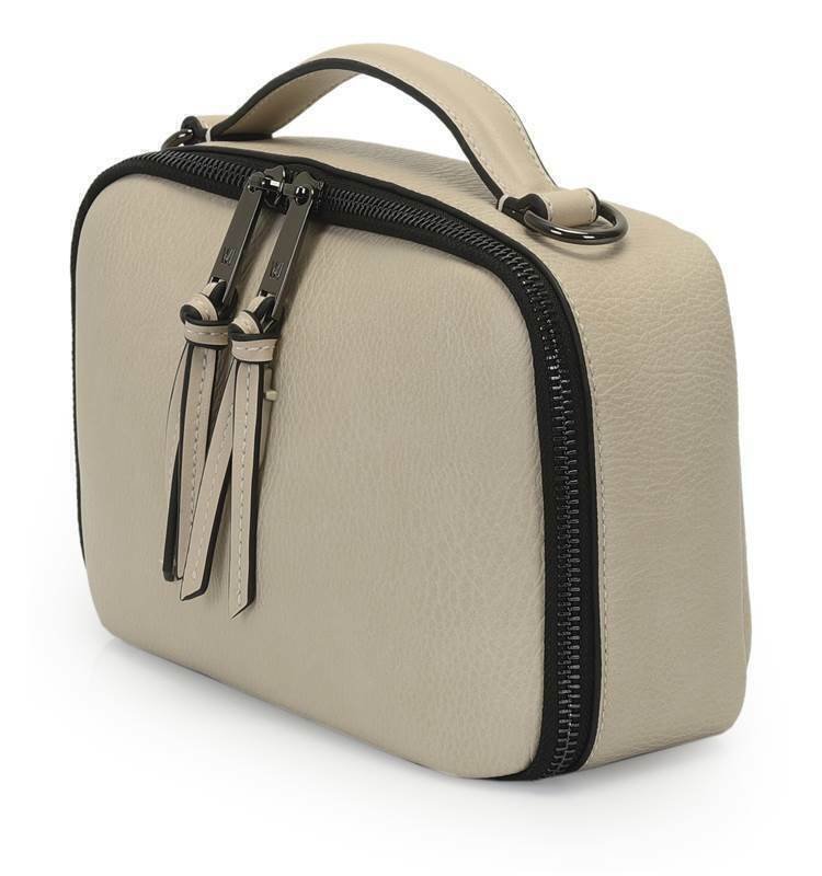 Bolsa Feminina WJ Transv 1 Bls 2 Zip Detalhe Preto - 46236 Bege 2