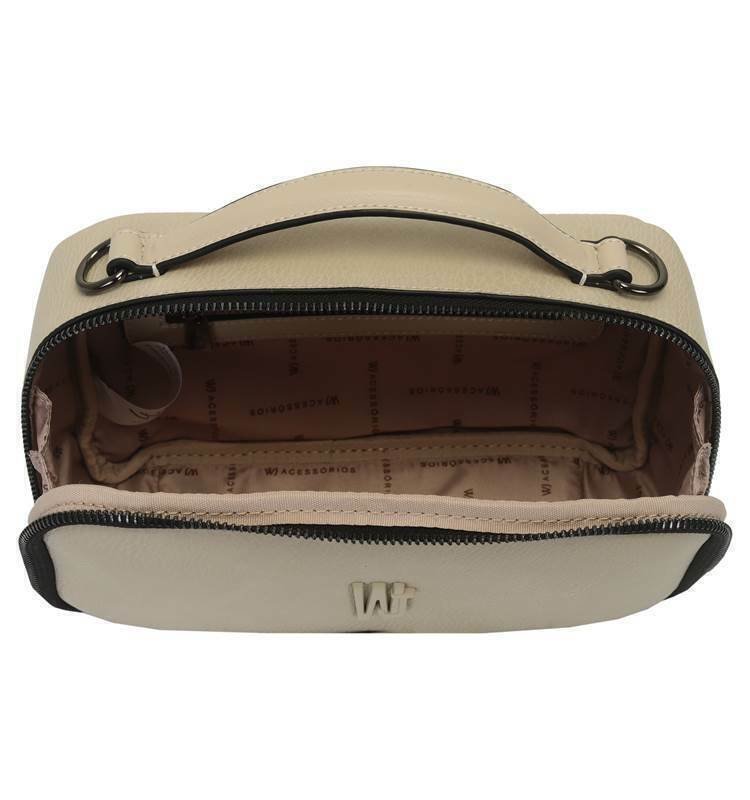 Bolsa Feminina WJ Transv 1 Bls 2 Zip Detalhe Preto - 46236 Bege 4