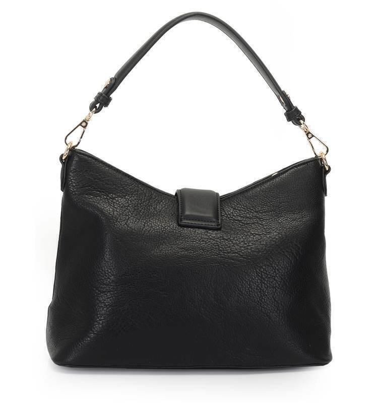 Bolsa Feminina WJ Hobo Fecho de Metal Trava Giratoria - 46169 Preto 3