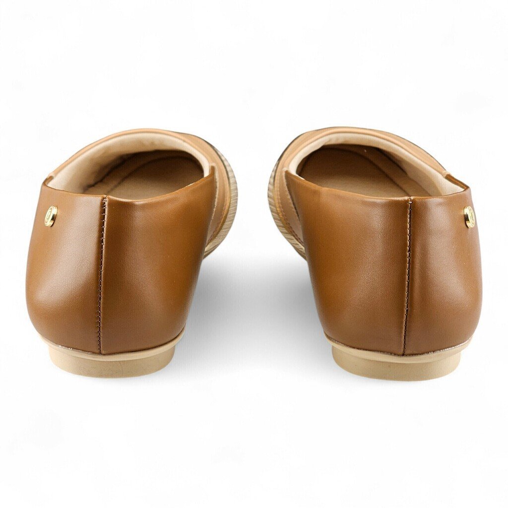 Sapatilha Feminina Comfortflex Joanete Detalhe Ouro - 2463401 Marrom/Bege 3