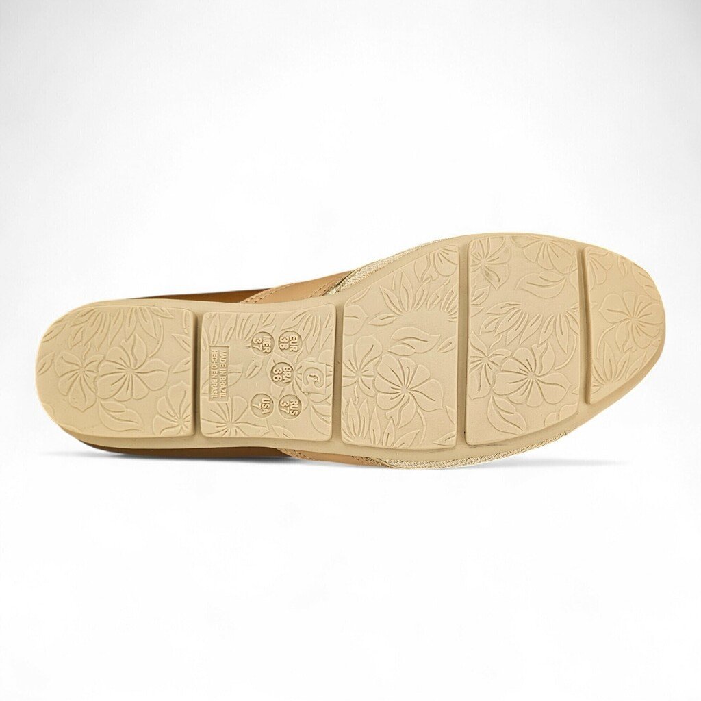 Sapatilha Feminina Comfortflex Joanete Detalhe Ouro - 2463401 Marrom/Bege 4