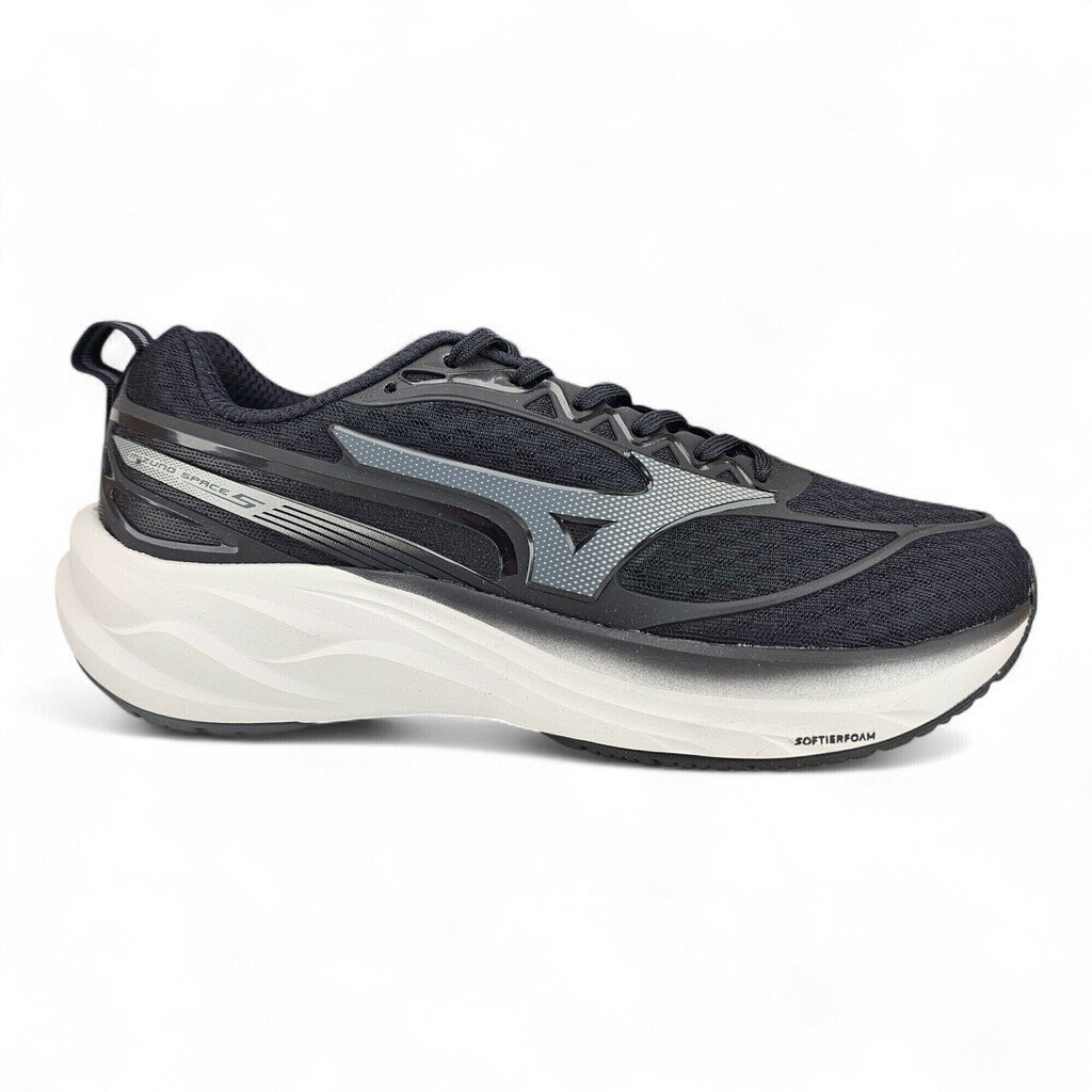 Tênis Masculino Mizuno Space 5 Sola Alta Softierfoam Preto/Bco - Space 5