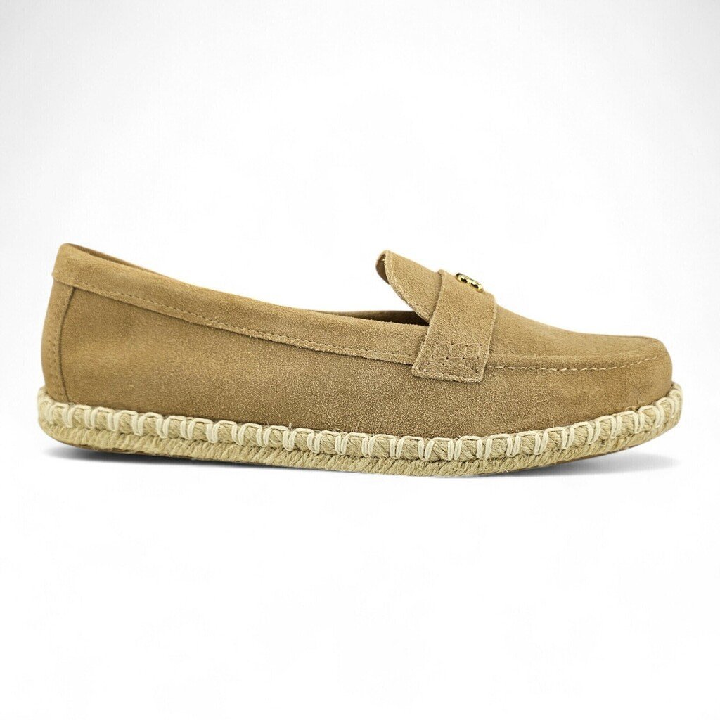 Sapato Feminino Bottero Mocassim Couro Camurça Detalhe Solado de Corda - 374404