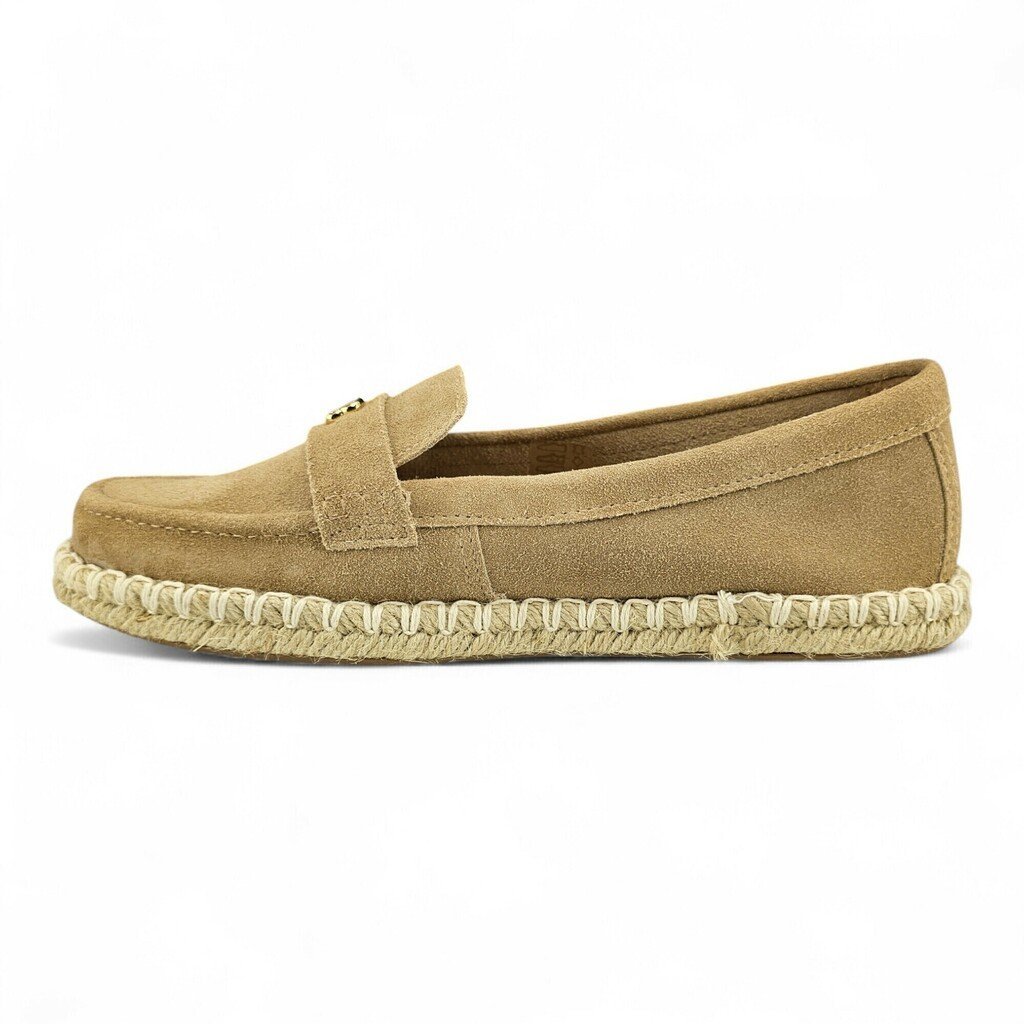 Sapato Feminino Bottero Mocassim Couro Camurça Detalhe Solado de Corda - 374404 Bege 2