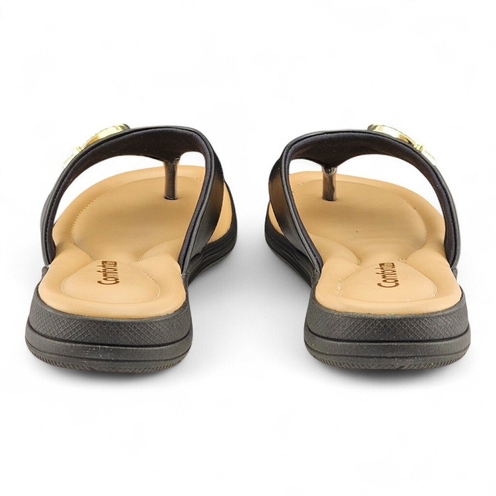 Tamanco Feminino Comfortflex Dedo com Pedra - 2580401 Preto 3