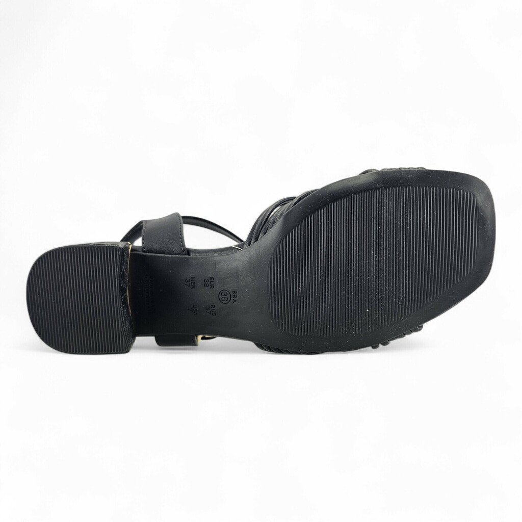 Sandália Feminina Comfortflex Salto Bloco Fivela Ajustável Trançada - 2554404 Preto 7