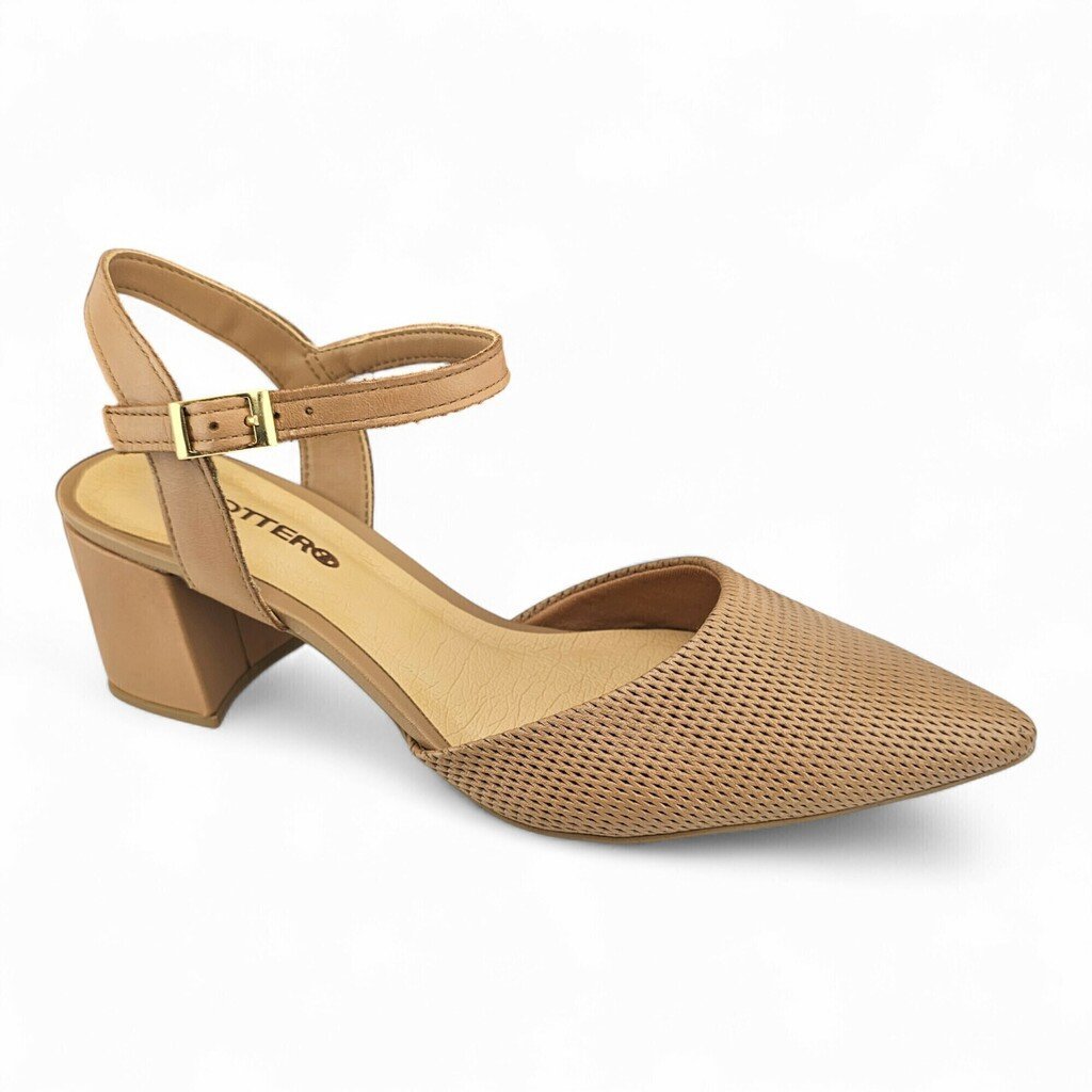 Sapato Feminino Bottero Couro Salto Bloco - 354912