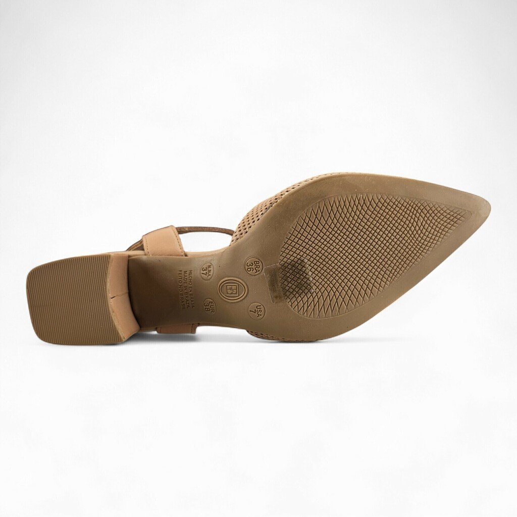 Sapato Feminino Bottero Couro Salto Bloco - 354912 Bege 6