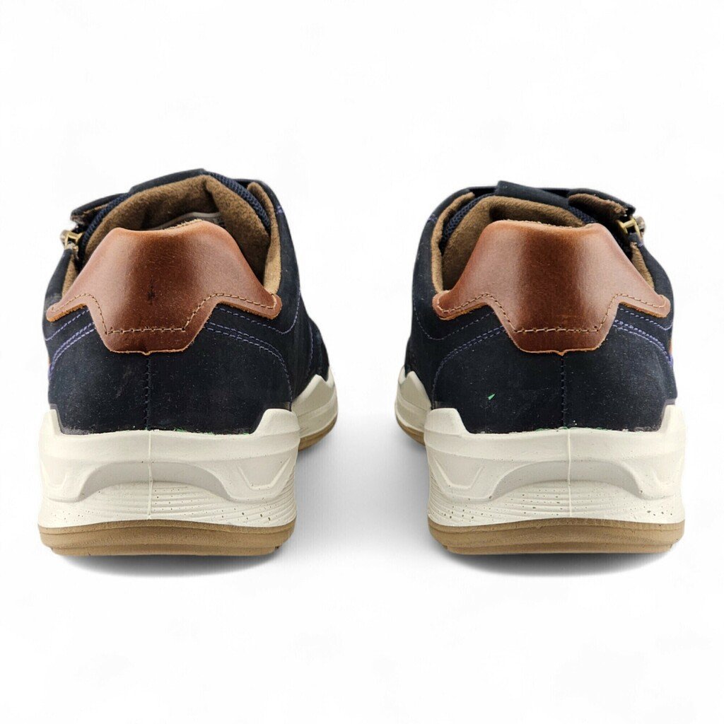 Sapatênis Masculino Pegada Couro Zíper Lateral Amortech - 110507 Azul Marinho 5