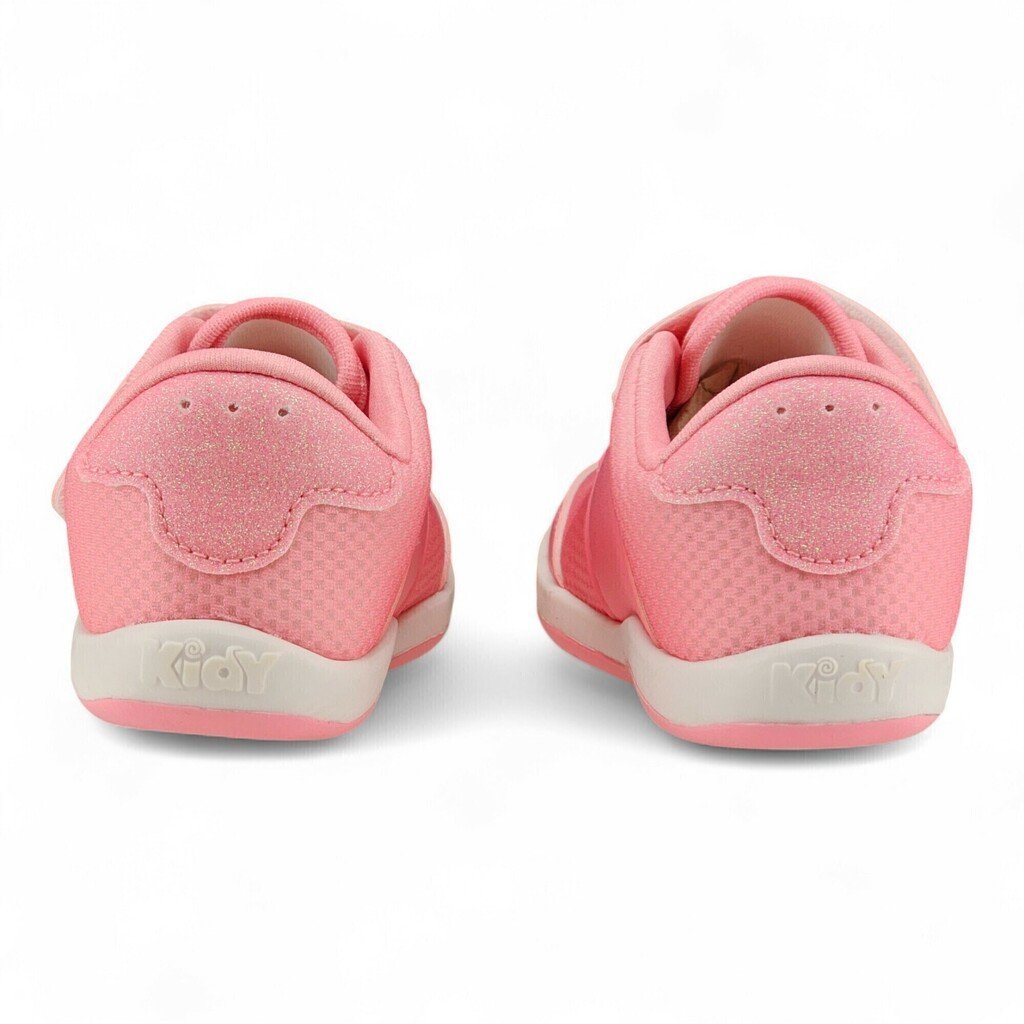 Tênis Infantil Menina Kidy Trabalhado Lurex Velcro Coração Brilho Atras - 81634 Rosa 5