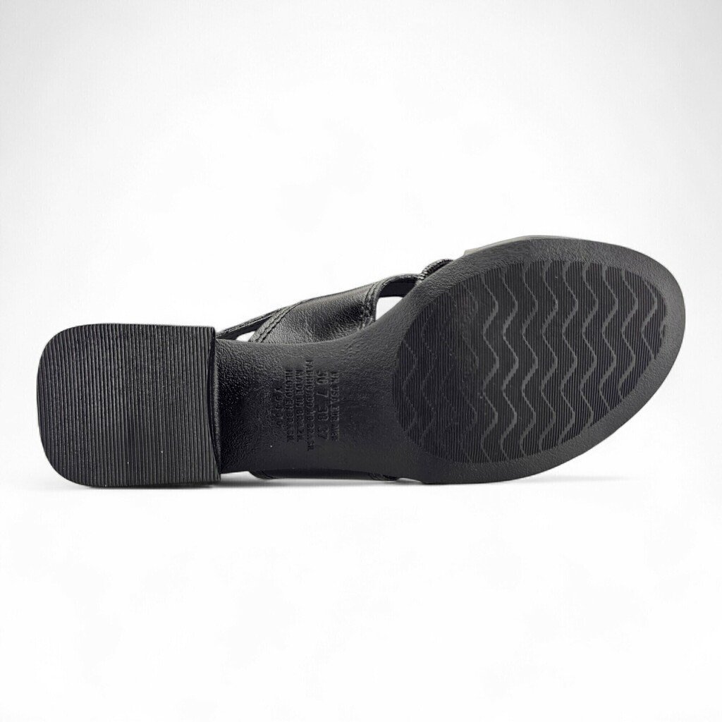 Sandália Feminina Dakota Lisa com Tiras e Brilho Salto Baixo - Y9481 Preto 6