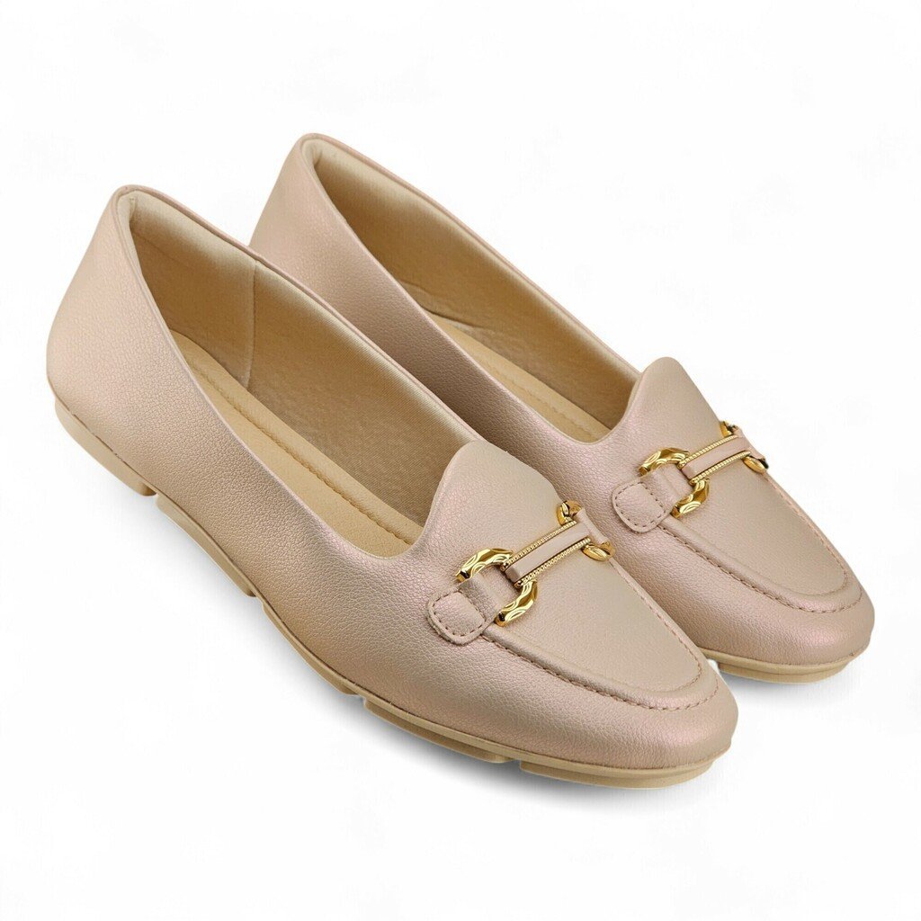 Sapatilha Feminina Comfortflex Detalhe Dourado - 2463404 Bege 2