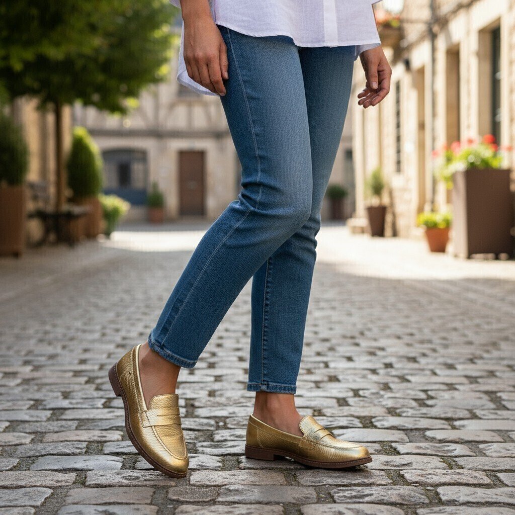 Sapato Feminino Dakota Mocassim Couro Dourado - DA261 Dourado 3
