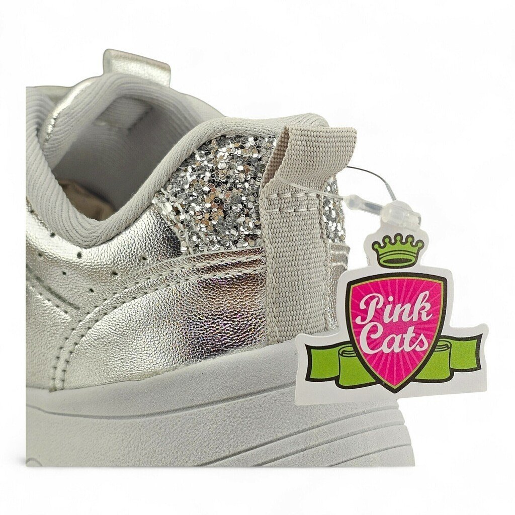 Tênis Feminino Pink Cats Pink Cats Velcro Metálico Glitter - V4562 Prata 4