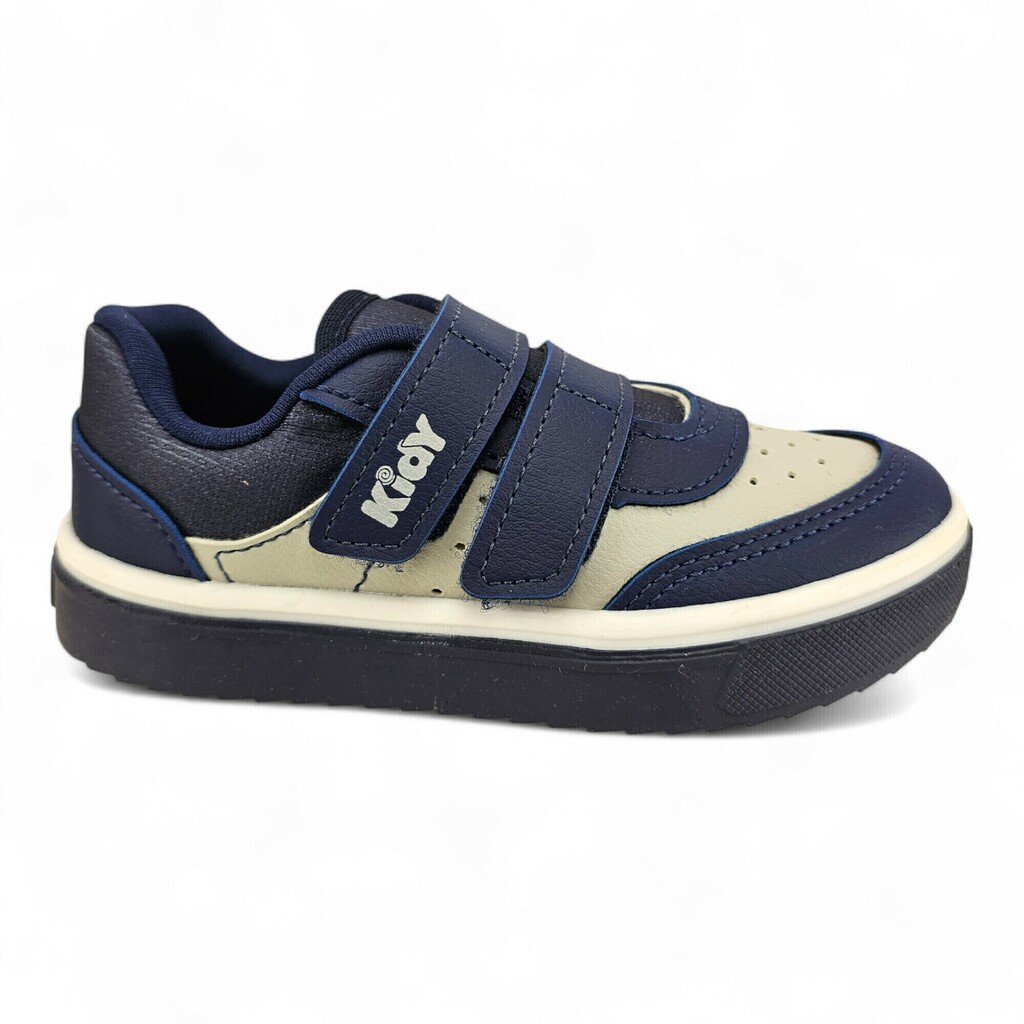Tênis Infantil Menino Kidy Happy Velcro Mar/Cz - 313102 Azul Marinho/Off White 1