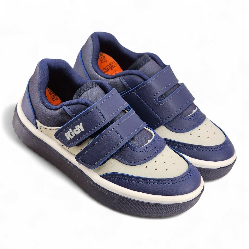 Tênis Infantil Menino Kidy Happy Velcro Mar/Cz - 313102 Azul Marinho/Off White 2