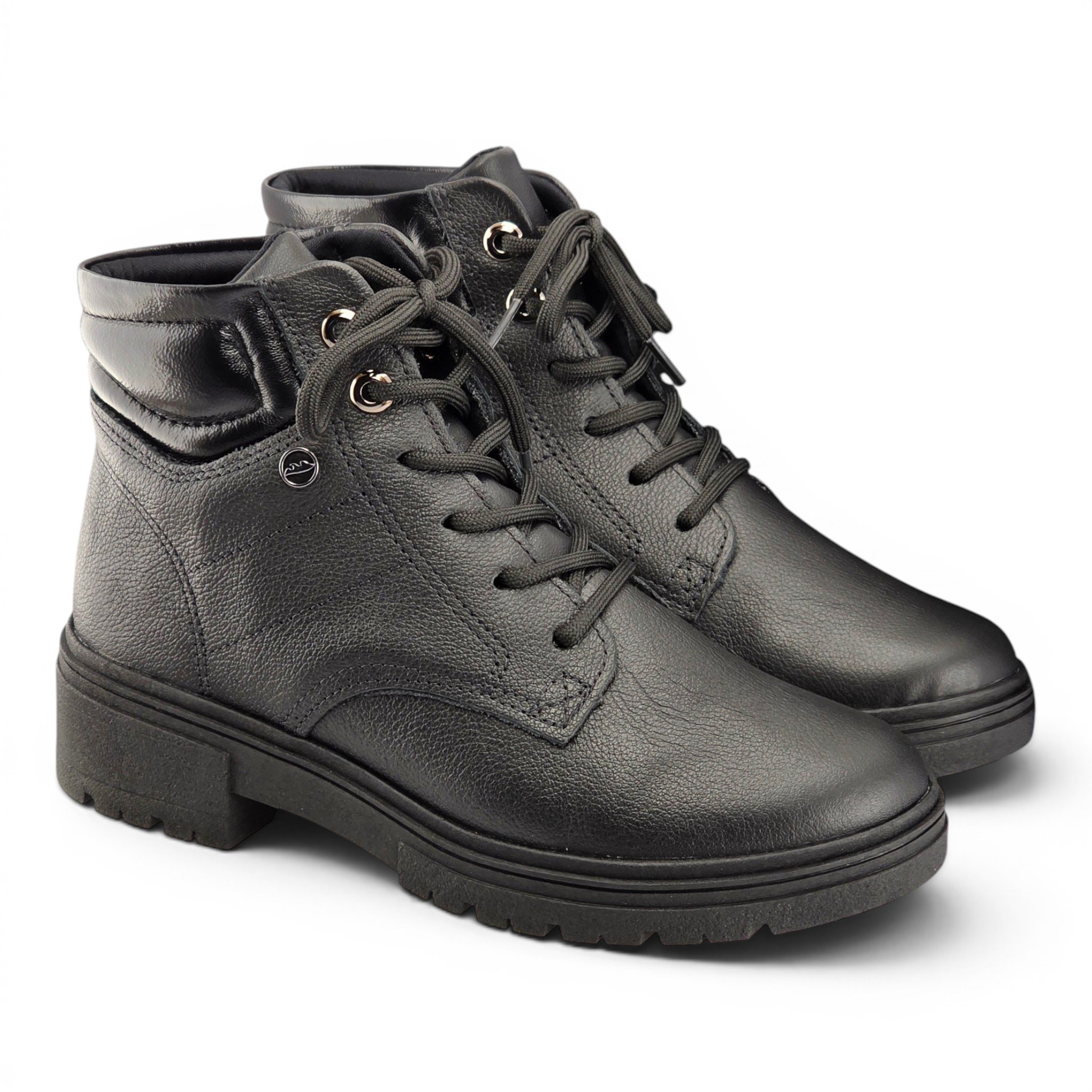 Bota Feminina Dakota Coturno com Cadarço e Pesponto Tratorada - D0451 Preto 3