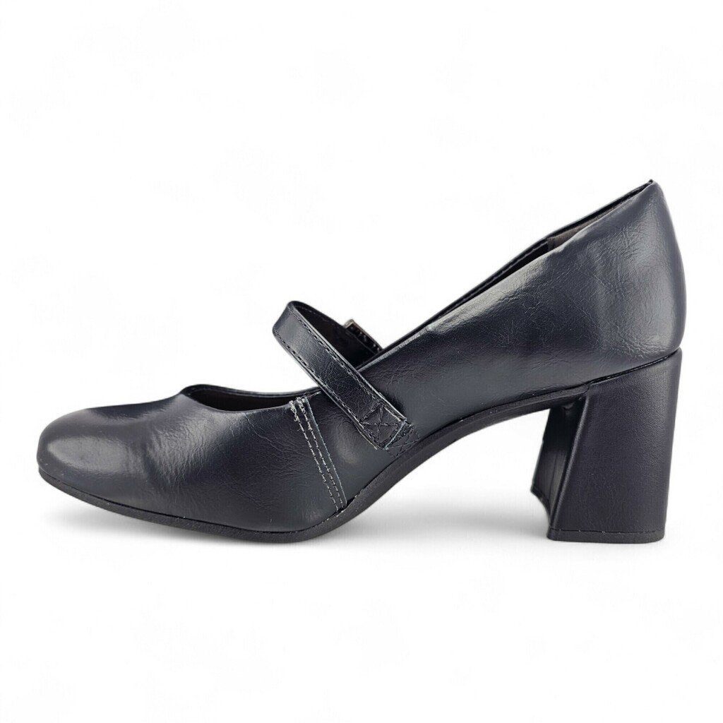 Sapato Feminino Dakota Boneca Salto Bloco com Fivela Pedraria - D0282 Preto 2