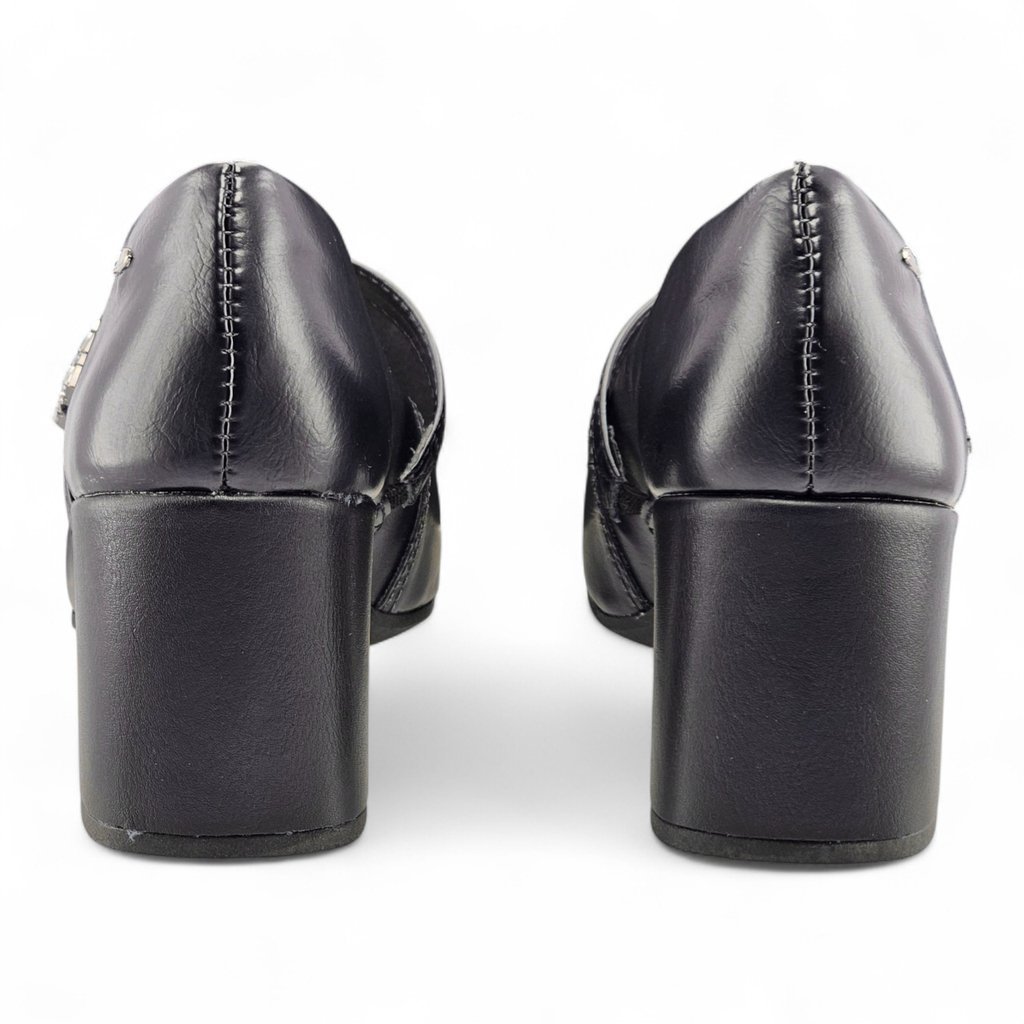 Sapato Feminino Dakota Boneca Salto Bloco com Fivela Pedraria - D0282 Preto 5