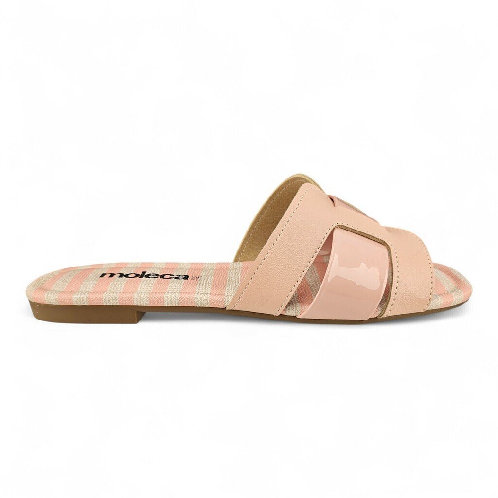 Tamanco Feminino Moleca Napa Turim Verniz SL Listra - 5435653