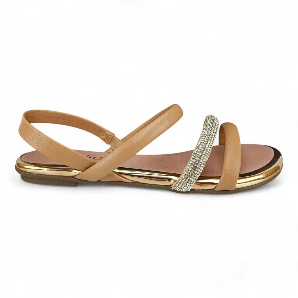 Sandália Feminina Beira Rio Beira Rio Flat Tira Strass - 8367641