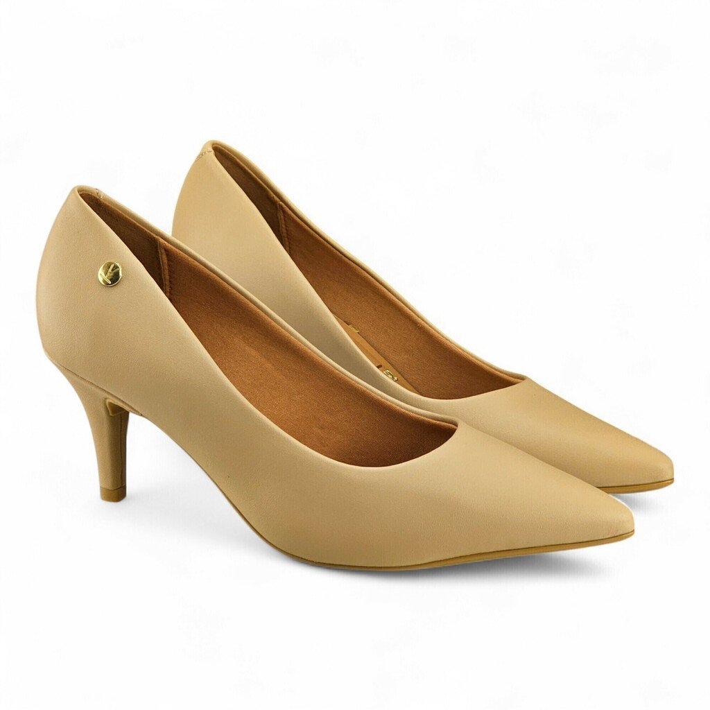 Sapato Feminino Vizzano Scarpin Pelica Salto Fino Médio - 1185702 Bege 3