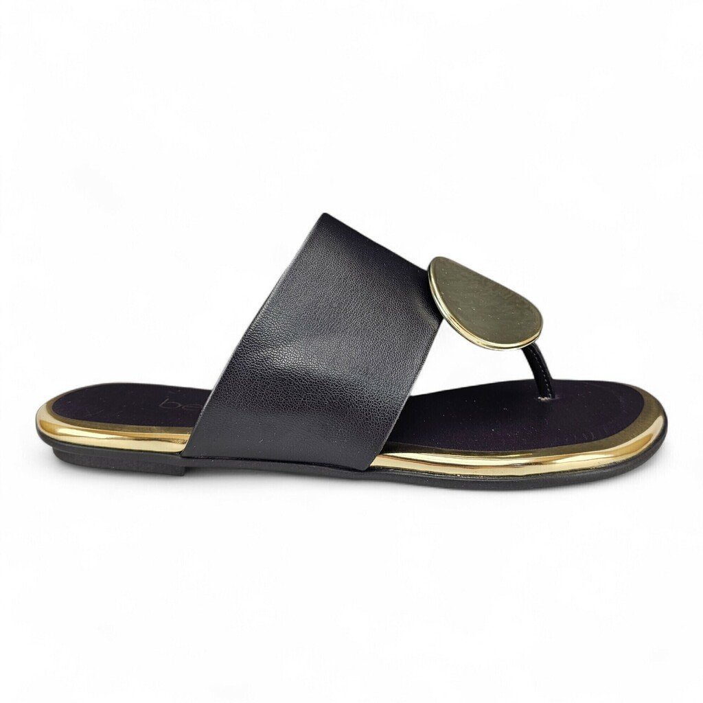 Tamanco Feminino Beira Rio Beira Rio Tira Larga Circulo Dourado - 8367657