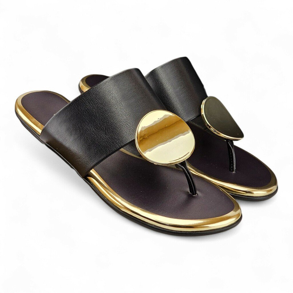 Tamanco Feminino Beira Rio Beira Rio Tira Larga Circulo Dourado - 8367657 Preto 3