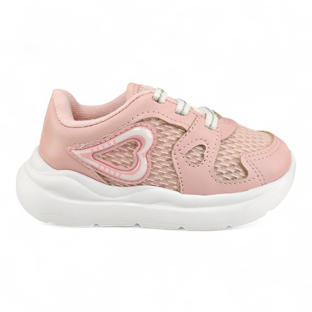 Tênis Feminino Molekinha Cadarc Elástico Detalhe Coração - 2738103 Rosa 1