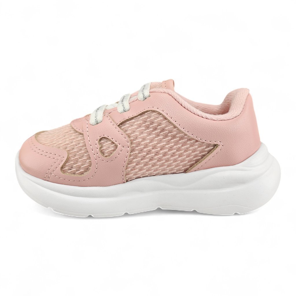 Tênis Feminino Molekinha Cadarc Elástico Detalhe Coração - 2738103 Rosa 2