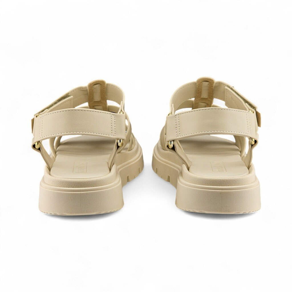 Sandália Feminina Moleca Flat Três Tiras Fecho Velcro - 5504109 Branco 4