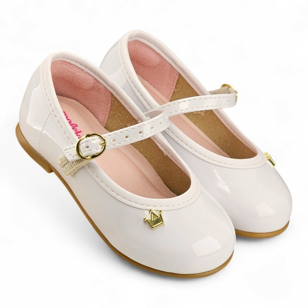 Sapatilha Feminina Molekinha Boneca Detalhe Coroa - 21061041 Branco 3