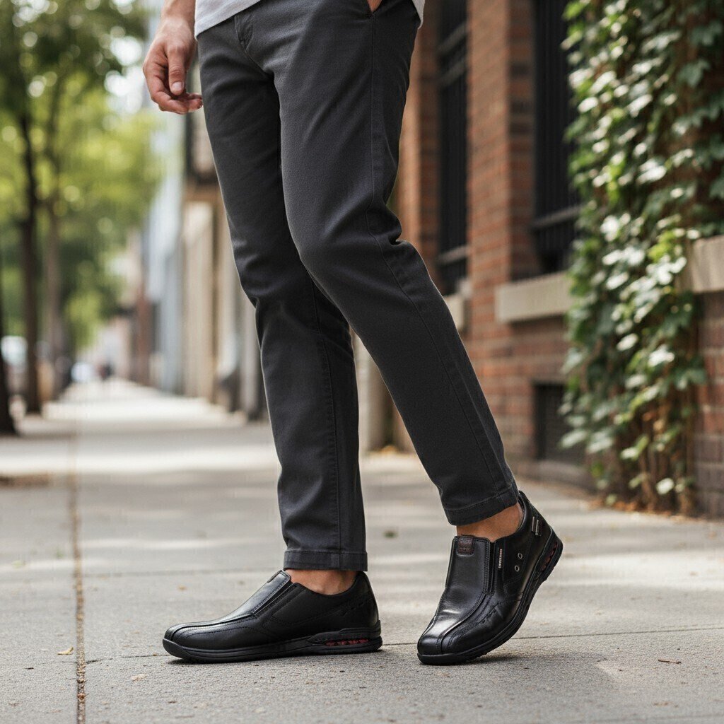 Sapatênis Masculino Pegada Amortech Couro Preto - 114859 Preto 4