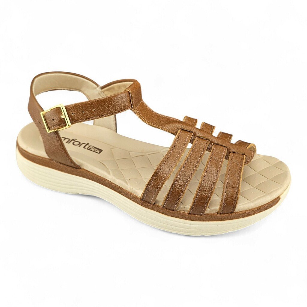 Sandália Feminina Comfortflex Fivela Ajustável Quatro Tiras Relax Soft - 2543402