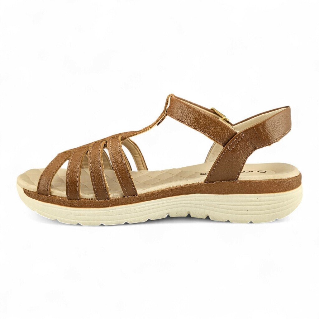 Sandália Feminina Comfortflex Fivela Ajustável Quatro Tiras Relax Soft - 2543402 Marrom 3