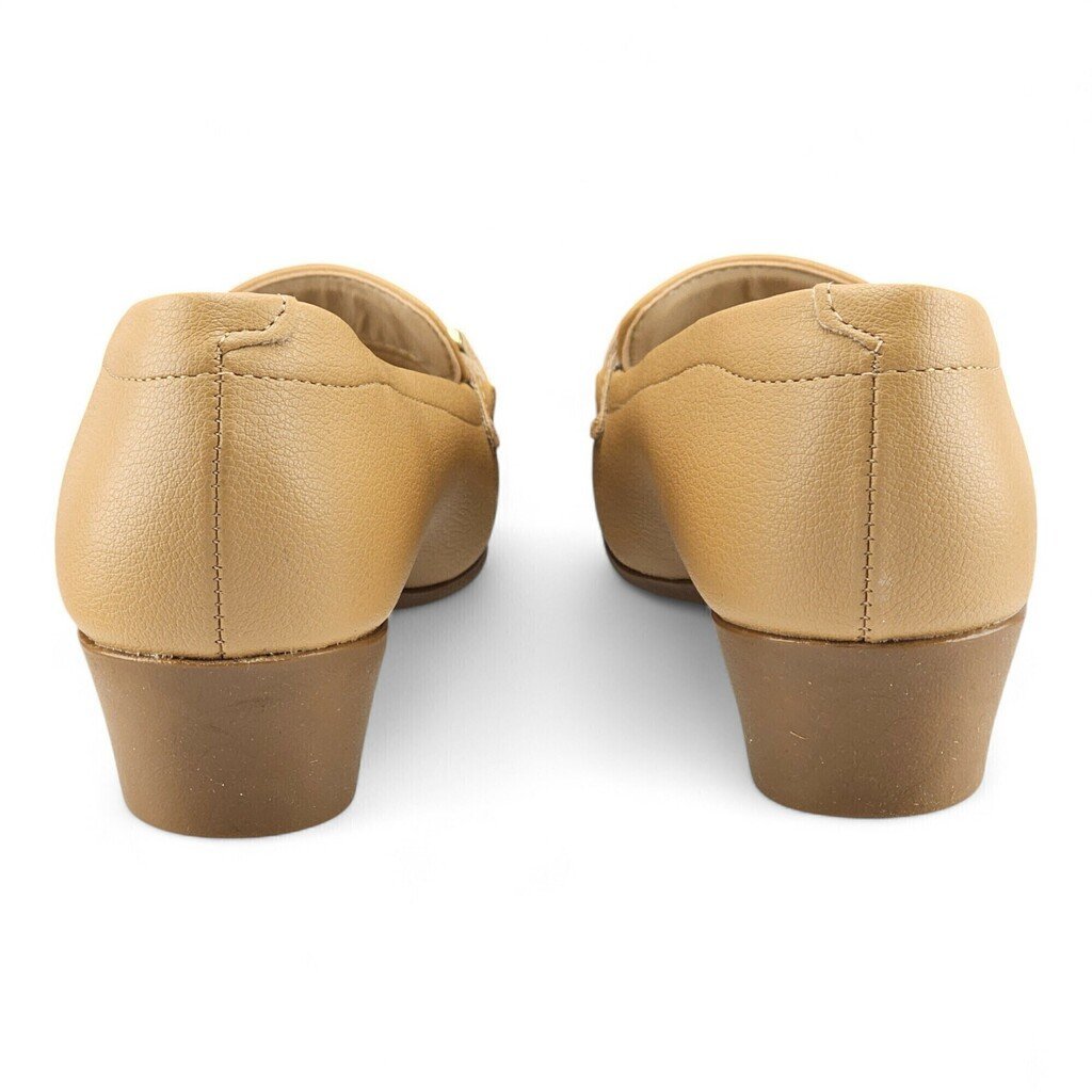 Sapato Feminino Modare Anabela Fivela Dourada - 7014287 Bege 4