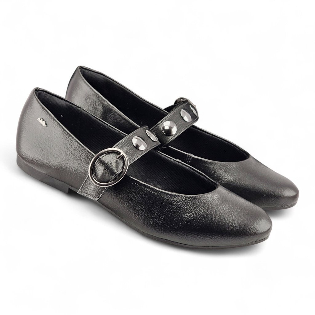 Sapato Feminino Dakota Boneca Detalhe Bolas Metal Tira - D0601 Preto 3
