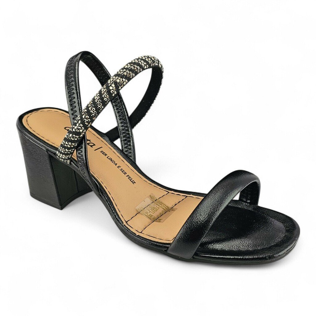 Sandália Feminina Dakota Salto Bloco Tira Pedras/Strass - Y9962
