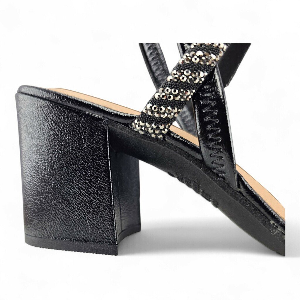 Sandália Feminina Dakota Salto Bloco Tira Pedras/Strass - Y9962 Preto 5