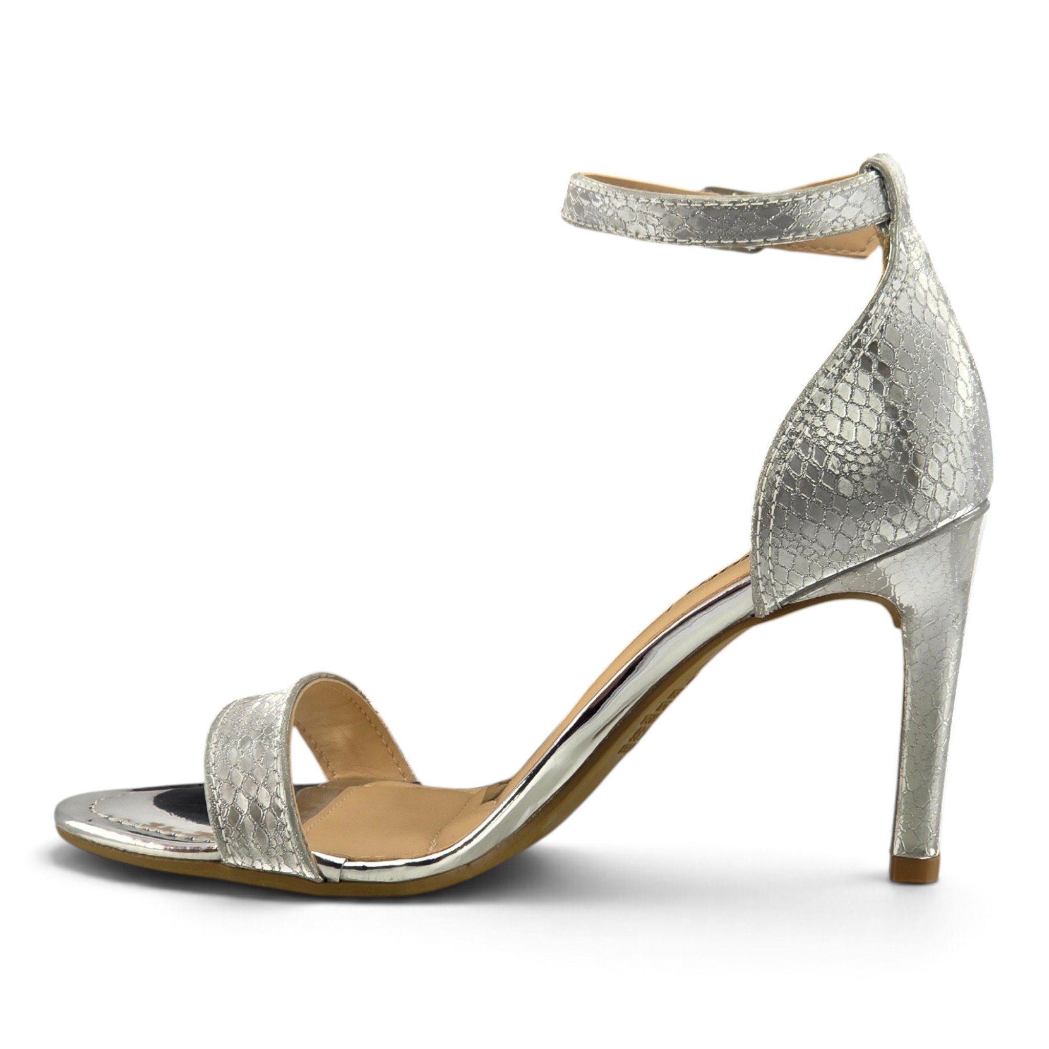 Sandália Feminino Dakota  Guzzi salto 9cm Metálico - y8451 Prata 3