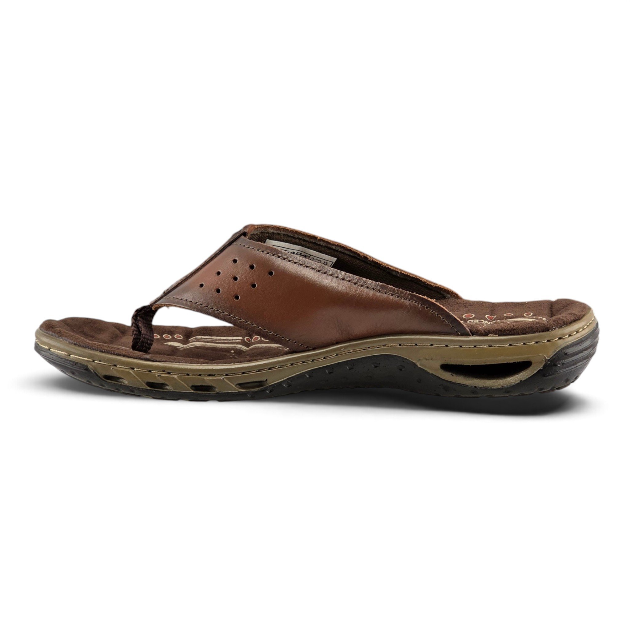 Chinelo Masculino Pegada Dedo Tira Larga Couro Legitimo - 131663 Marrom 3