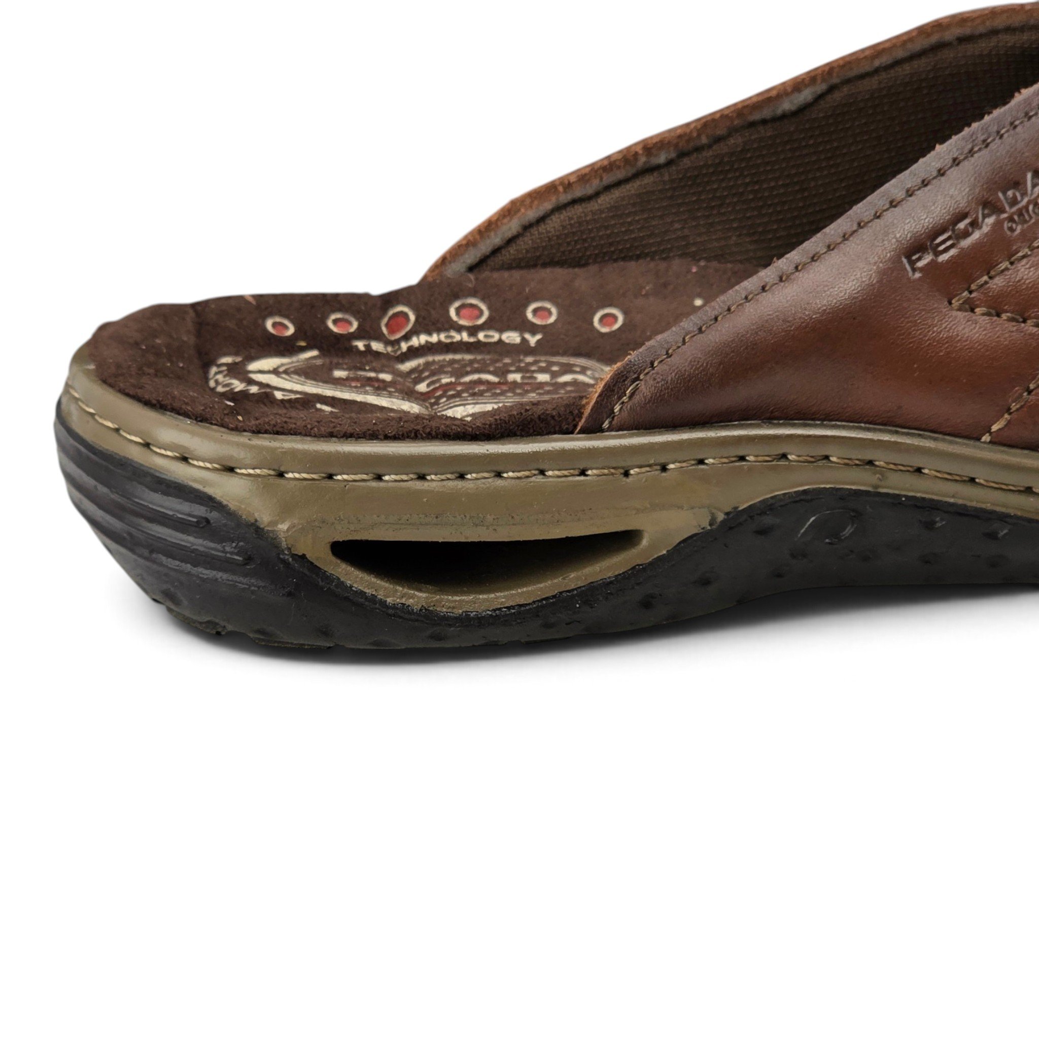 Chinelo Masculino Pegada Dedo Tira Larga Couro Legitimo - 131663 Marrom 7