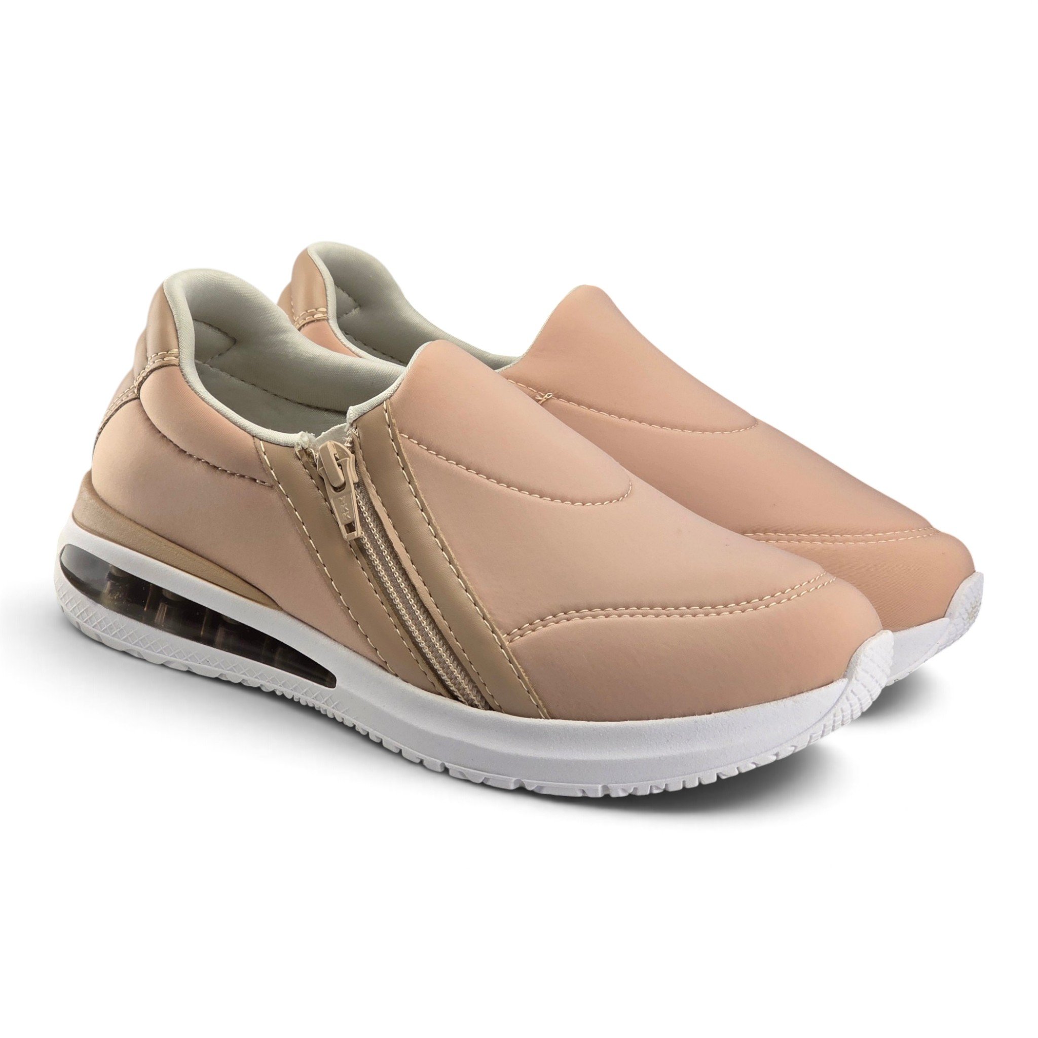 Tenis Feminino Comfortflex Soft Ziper Lateral Sola com Gel - 2448401 Bege 4