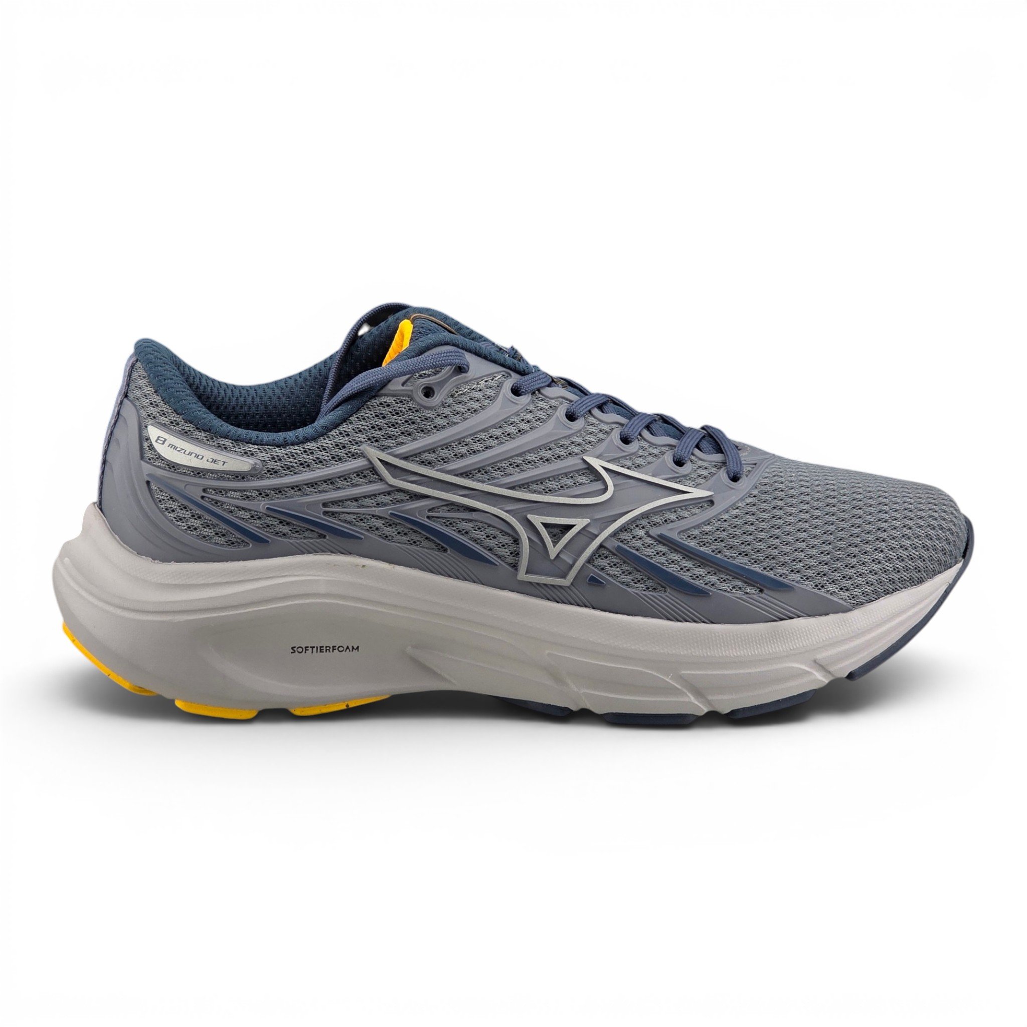 Tênis Mizuno 101043043 Jet 8 Mesh softierfoam cinza/amarelo
