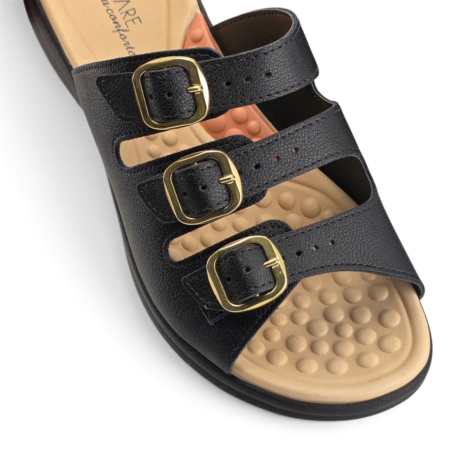 Tamanco Feminino Modare Três Tiras com fivela Regulável -7174122 Preto 6